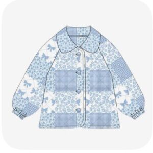Blue and White Patterned Women's Jacket